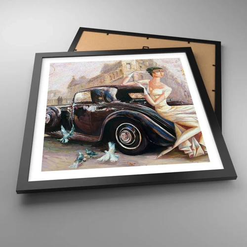 Poster in cornice nera - Eleganza in stile retro - 40x40 cm