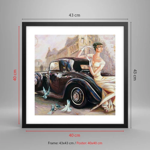 Poster in cornice nera - Eleganza in stile retro - 40x40 cm