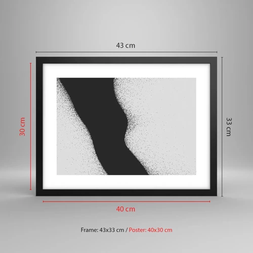 Poster in cornice nera - Equilibrio fluido - 40x30 cm