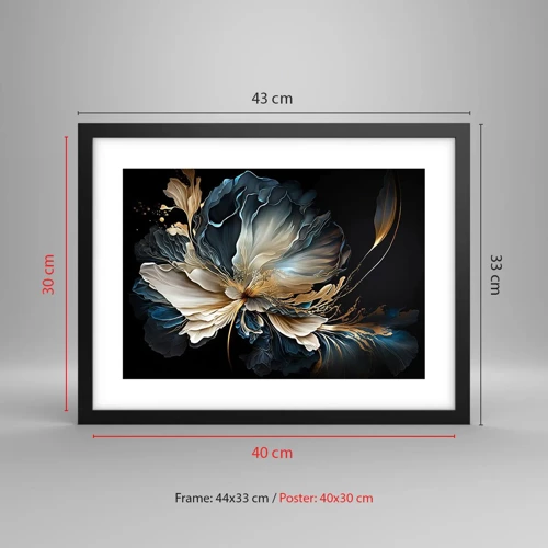 Poster in cornice nera - Fantastico fiore di felce - 40x30 cm