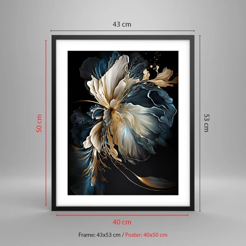 Poster in cornice nera - Fantastico fiore di felce - 40x50 cm