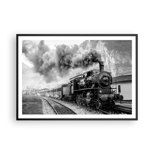 Poster in cornice nera - Ferma alla stazione... - 100x70 cm