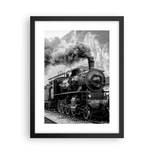 Poster in cornice nera - Ferma alla stazione... - 30x40 cm