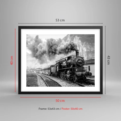 Poster in cornice nera - Ferma alla stazione... - 50x40 cm