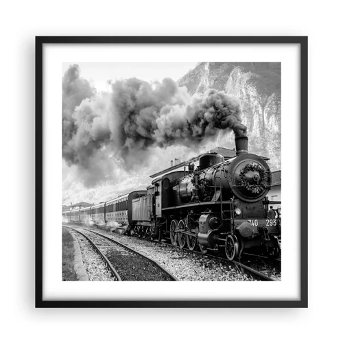 Poster in cornice nera - Ferma alla stazione... - 50x50 cm