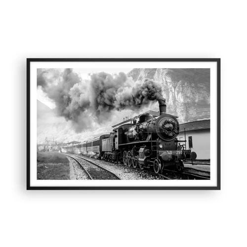 Poster in cornice nera - Ferma alla stazione... - 91x61 cm