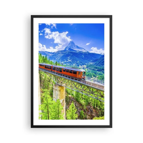 Poster in cornice nera - Ferrovia alpina - 50x70 cm