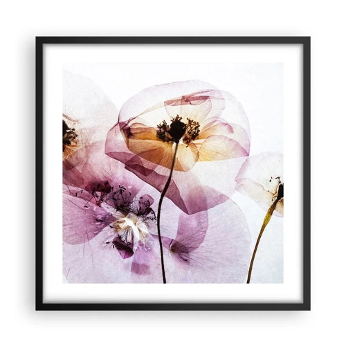 Poster in cornice nera - Fiori trasparenti - 50x50 cm