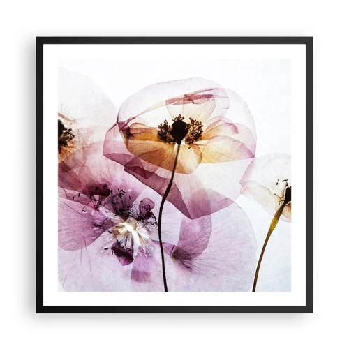 Poster in cornice nera - Fiori trasparenti - 60x60 cm