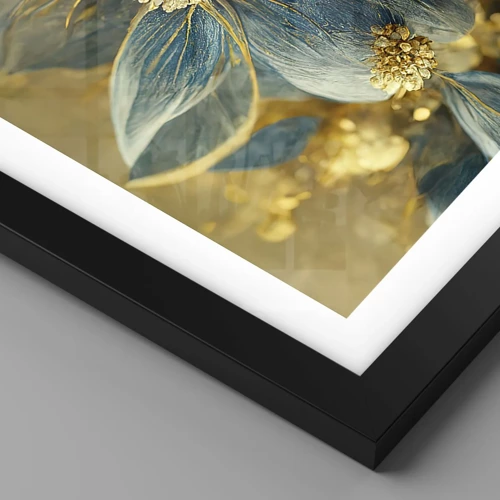 Poster in cornice nera - Fiorire d'oro - 100x70 cm