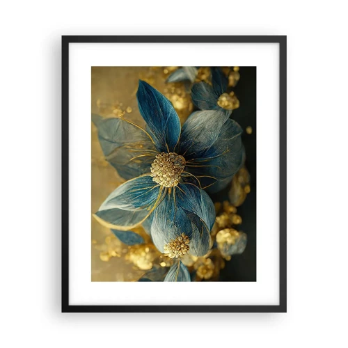 Poster in cornice nera - Fiorire d'oro - 40x50 cm