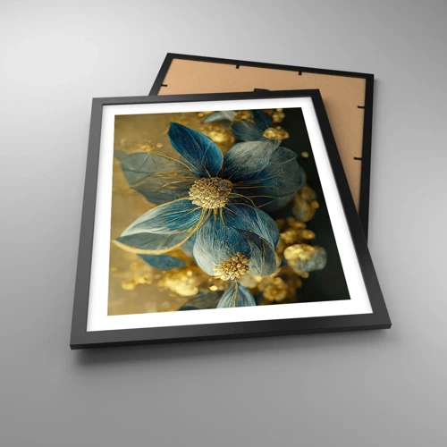 Poster in cornice nera - Fiorire d'oro - 40x50 cm