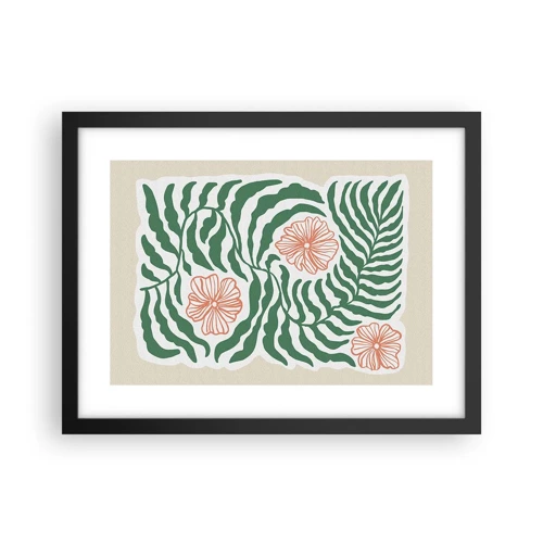 Poster in cornice nera - Fioritura nel verde - 40x30 cm