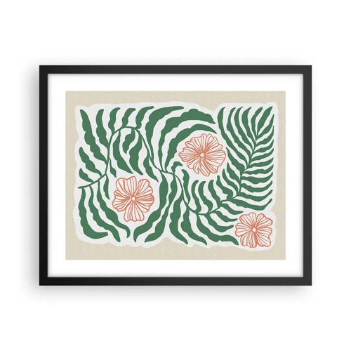 Poster in cornice nera - Fioritura nel verde - 50x40 cm