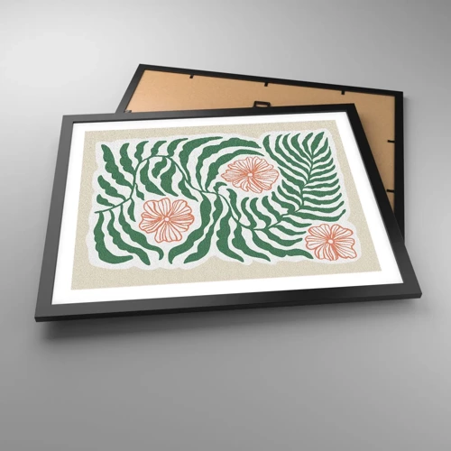 Poster in cornice nera - Fioritura nel verde - 50x40 cm