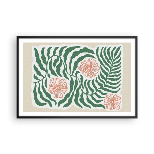 Poster in cornice nera - Fioritura nel verde - 91x61 cm