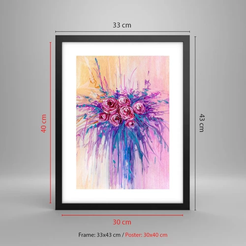 Poster in cornice nera - Fontana rosa - 30x40 cm