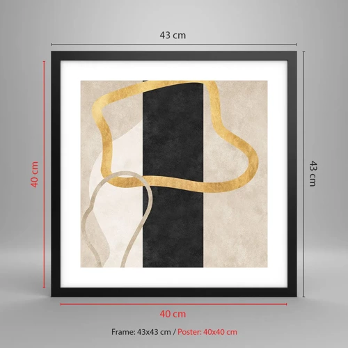 Poster in cornice nera - Forme intrecciate - 40x40 cm