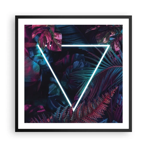 Poster in cornice nera - Giardino in stile discoteca - 60x60 cm