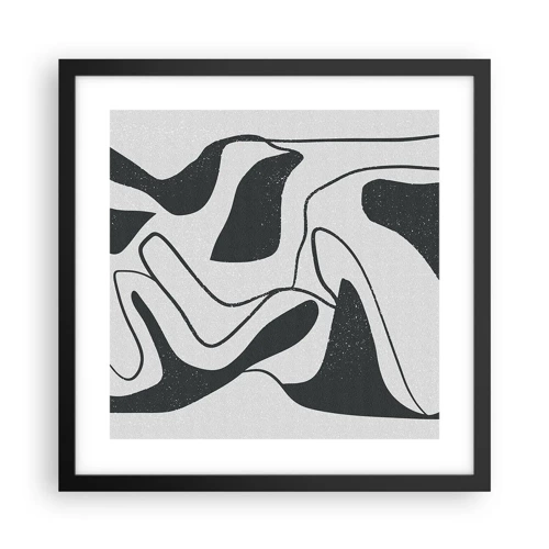 Poster in cornice nera - Gioco astratto nel labirinto - 40x40 cm