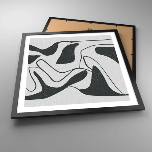 Poster in cornice nera - Gioco astratto nel labirinto - 50x50 cm
