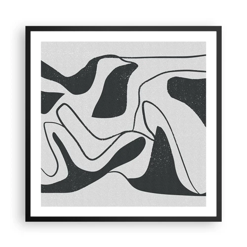 Poster in cornice nera - Gioco astratto nel labirinto - 60x60 cm