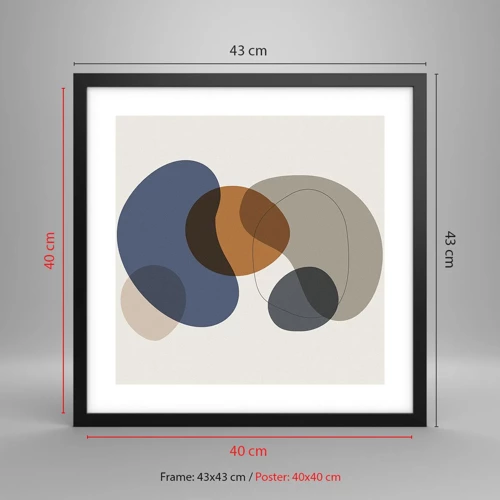 Poster in cornice nera - Gocce di colore - 40x40 cm