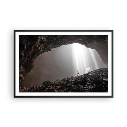 Poster in cornice nera - Grotta luminosa - 91x61 cm