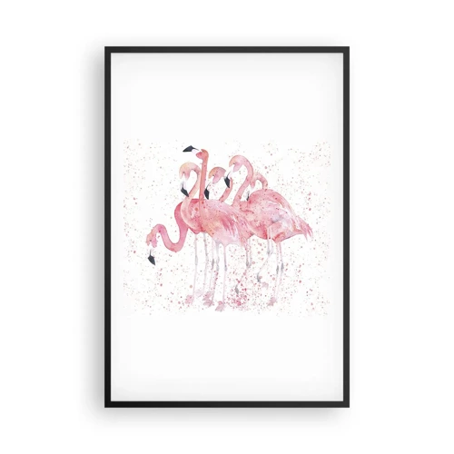 Poster in cornice nera - Gruppo in rosa - 61x91 cm