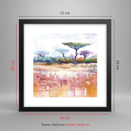 Poster in cornice nera - I colori della savana - 30x30 cm