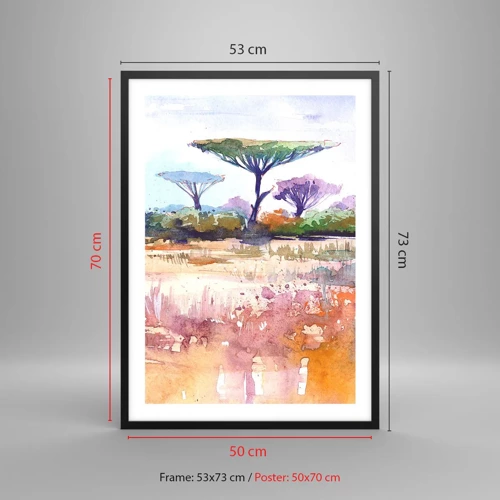 Poster in cornice nera - I colori della savana - 50x70 cm