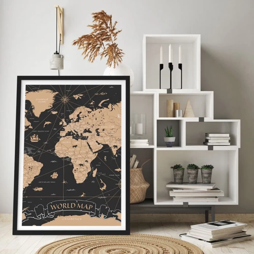 Poster in cornice nera - I confini del mio mondo - 50x70 cm