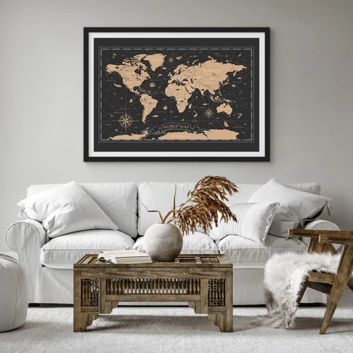 Poster in cornice nera - I confini del mio mondo - 70x50 cm