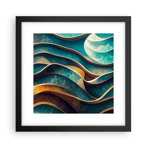 Poster in cornice nera - I meandri del blu - 30x30 cm