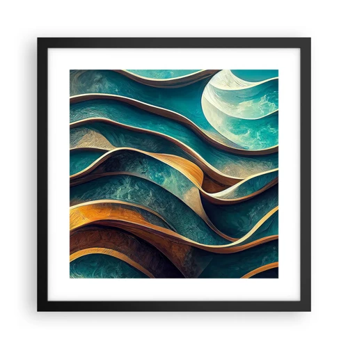 Poster in cornice nera - I meandri del blu - 40x40 cm