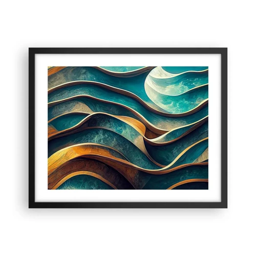 Poster in cornice nera - I meandri del blu - 50x40 cm