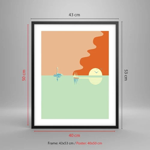 Poster in cornice nera - Ideale paesaggio marittimo - 40x50 cm