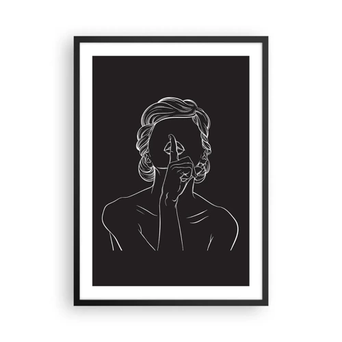 Poster in cornice nera - Il bello emerge nel silenzio - 50x70 cm