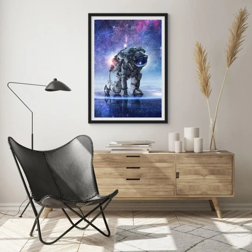 Poster in cornice nera - Il cielo stellato sopra di me - 50x70 cm