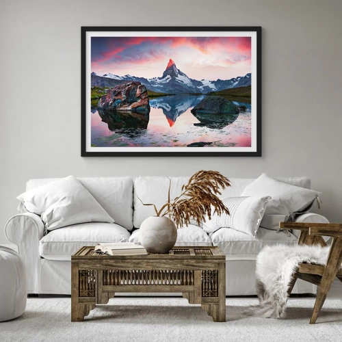 Poster in cornice nera - Il cuore dei monti è rovente - 100x70 cm