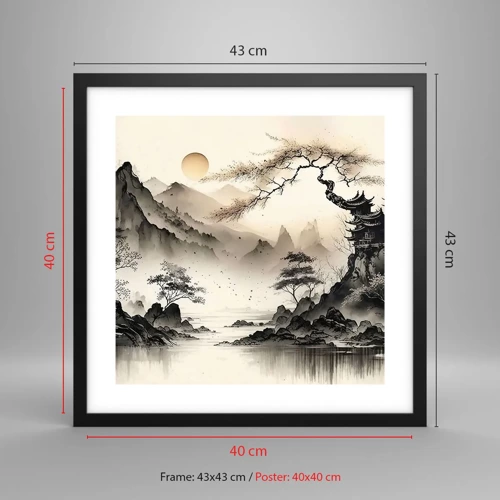 Poster in cornice nera - Il fascino irripetibile dell'oriente - 40x40 cm