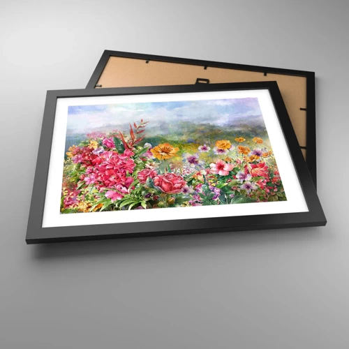 Poster in cornice nera - Il giardino impazzito - 40x30 cm