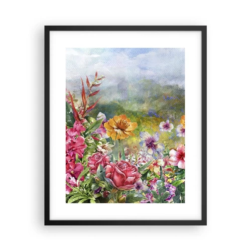 Poster in cornice nera - Il giardino impazzito - 40x50 cm