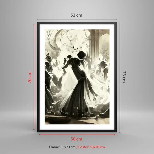 Poster in cornice nera - Il gran ballo in maschera - 50x70 cm