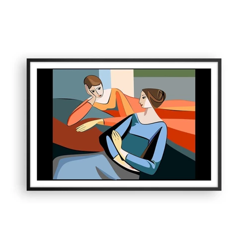 Poster in cornice nera - Il momento delle confidenze - 91x61 cm