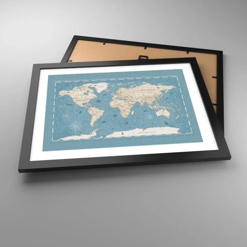 Poster in cornice nera - Il mondo a portata di mano - 40x30 cm