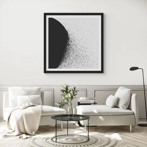Poster in cornice nera - Il movimento delle particelle - 30x30 cm
