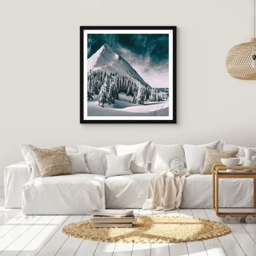 Poster in cornice nera - Il paese della neve e del ghiaccio - 40x40 cm