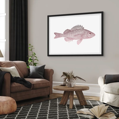 Poster in cornice nera - Il pesce dagli occhi enormi - 70x50 cm