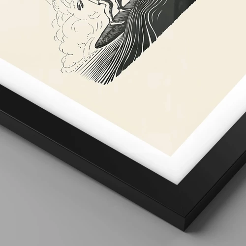 Poster in cornice nera - Il re delle onde - 40x50 cm